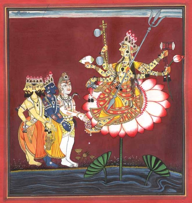 Devi-brahma-vishnu-shiva